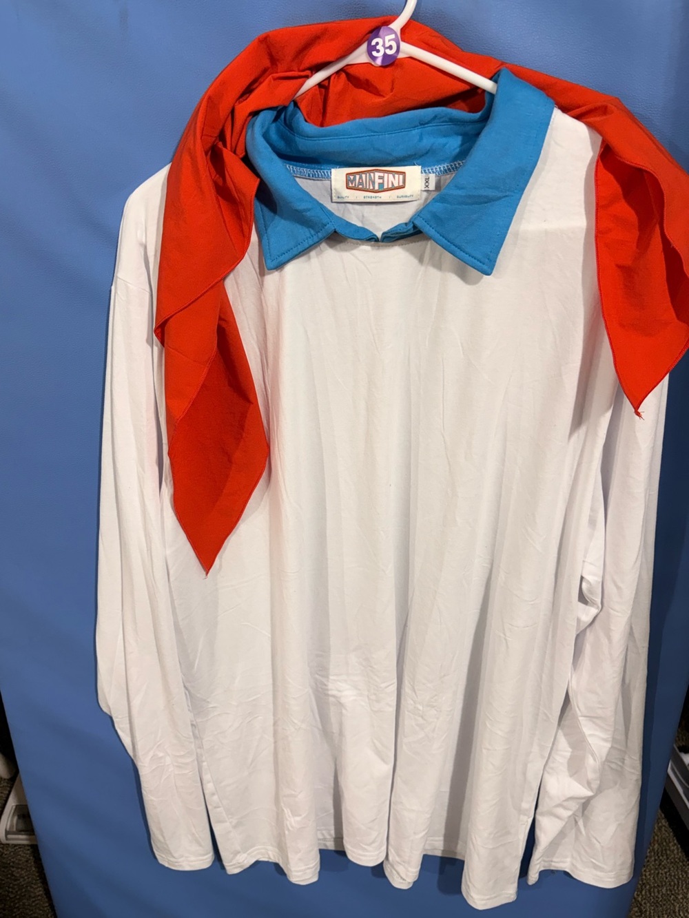 Scooby-Doo Fred costume- Adult XXL-Top and Scarf only